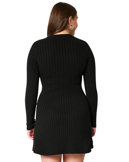 Vestido Tipo Suéter de Manga Longa com Gola Redonda para Mulheres