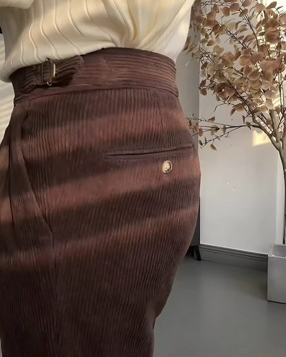 Calças de Bombazina com Cintura Ajustável para Homem