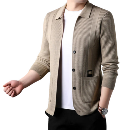 Casaco de Malha Casual para Homem com Botões e Bolsos