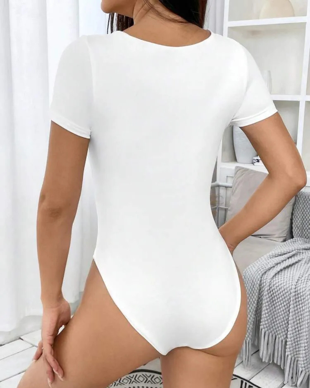 Body casual de manga curta