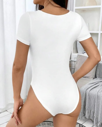 Body casual de manga curta