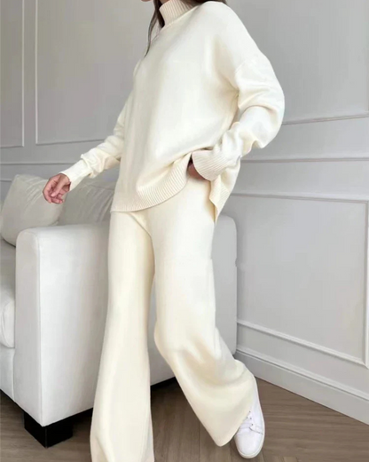 Conjunto desportivo feminino de manga comprida e gola alta