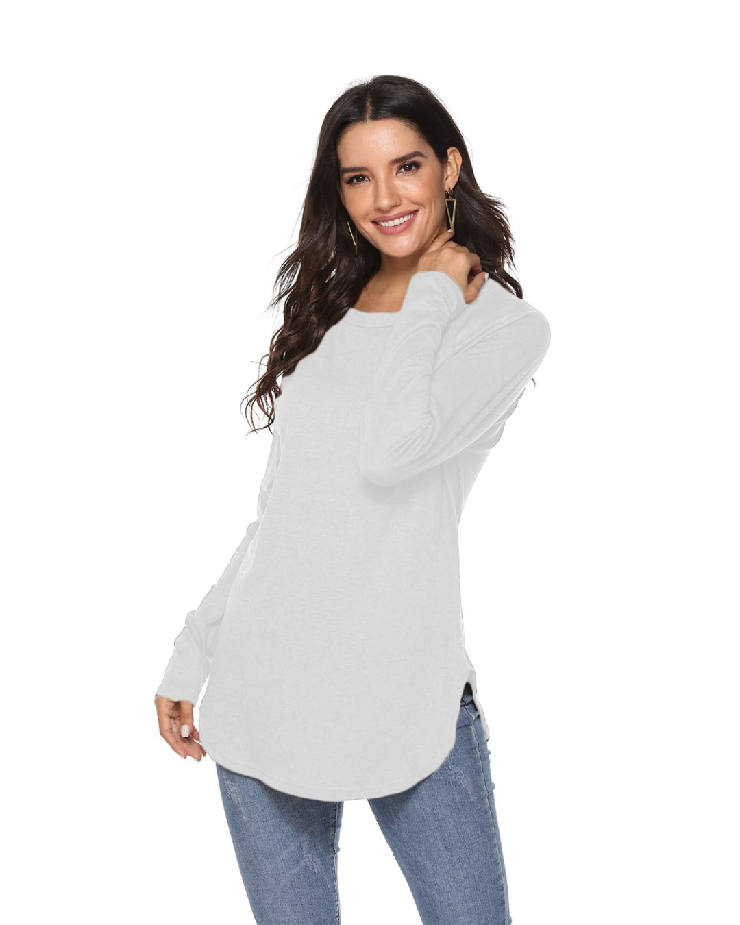 Top Larga de Manga Comprida para Mulher