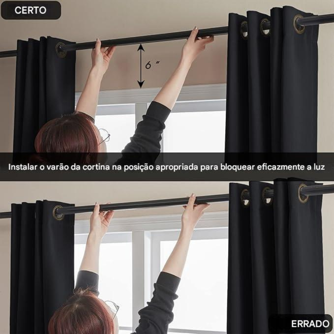 Cortinas Full Blackout com Isolamento Térmico, Conjunto de 2 Painéis de 213 cm de Comprimento x 137 cm de Largura