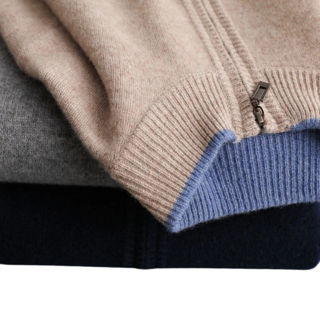 Casaco de Malha com Fecho de Correr Elegante para Homem