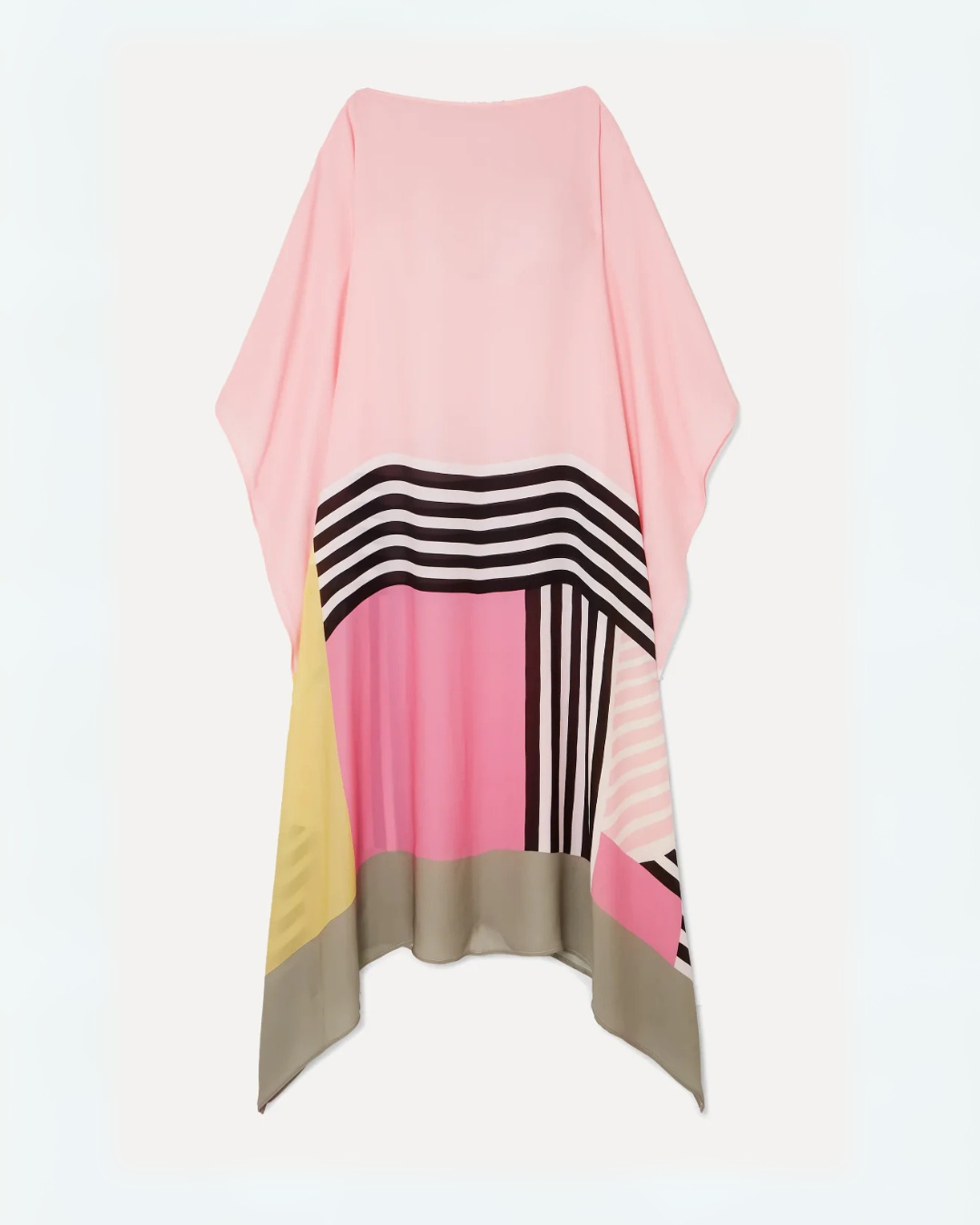 Vestido solto, elegante com estampado geométrico para mulher