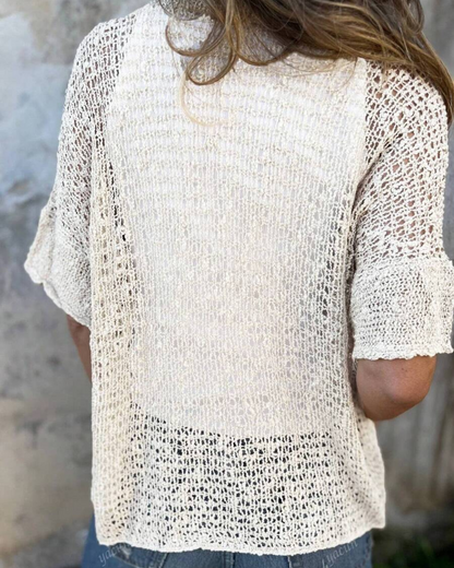 Top de Malha com Botão Decorativo para Mulher