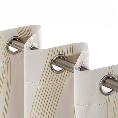 Par de Cortinas Blackout com Padrão Dourado (Dimensões 213 cm de comprimento x 132 cm de largura)