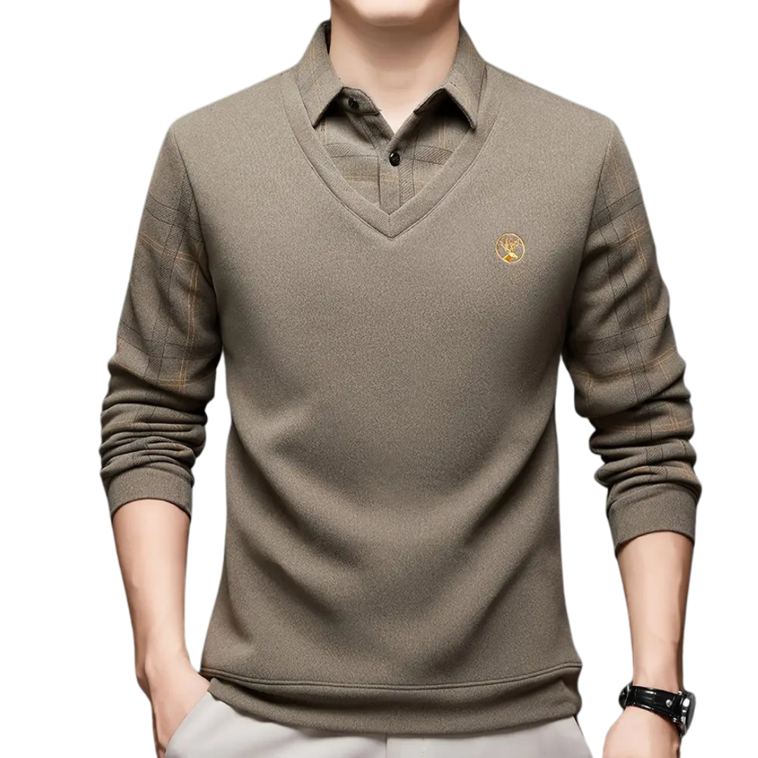 Pulôver e Camisola com Forro de Lã Elástica para Homen