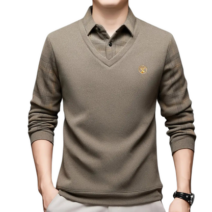 Pulôver e Camisola com Forro de Lã Elástica para Homen