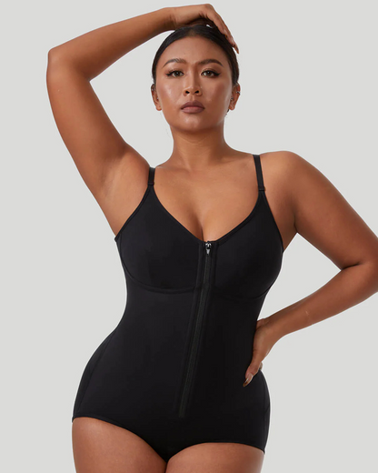 Body Modelador Cosido Body com Fecho de Correr de Cor Sólida