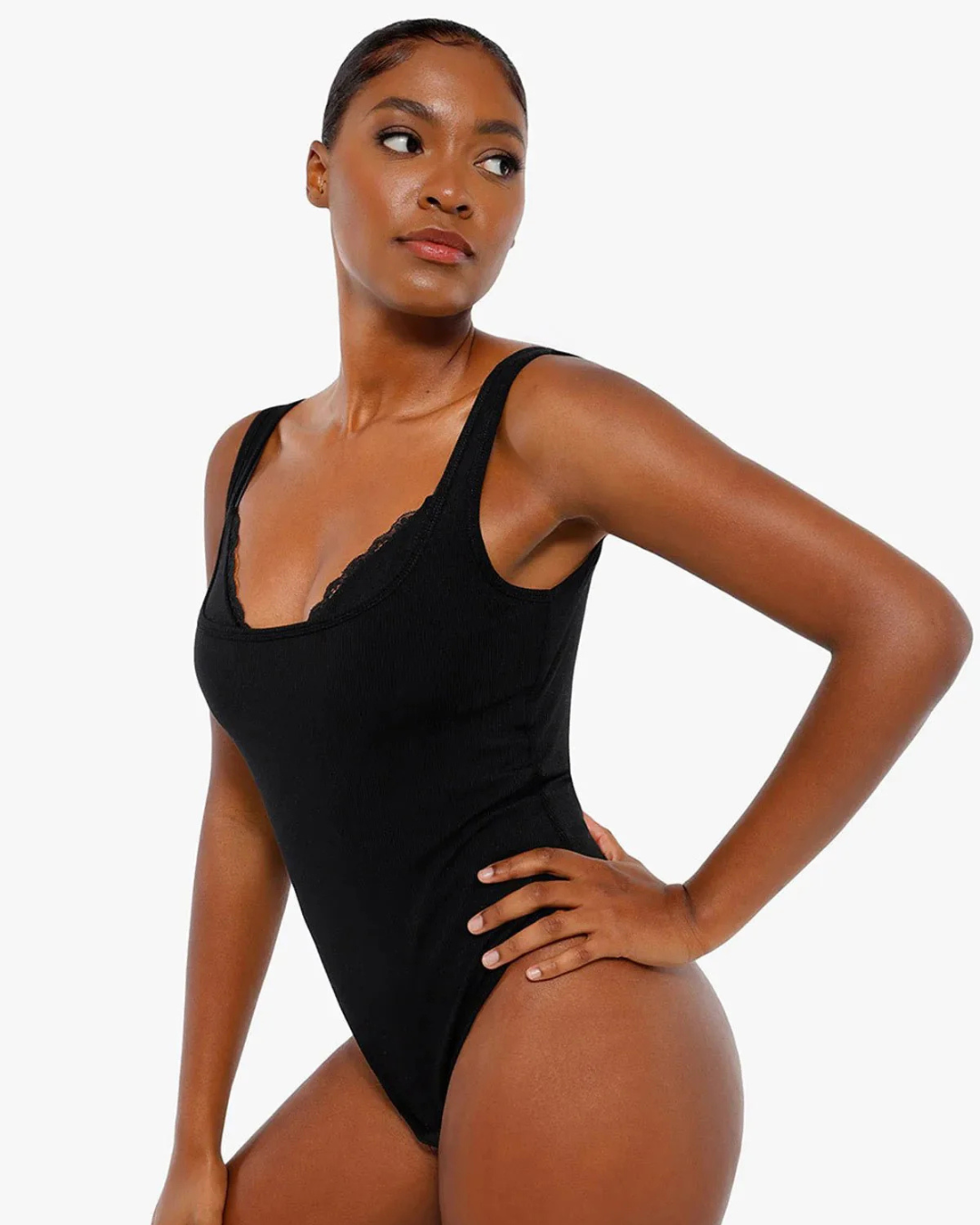 Body com Controlo da Abdomem e Interior em Renda para Mulher