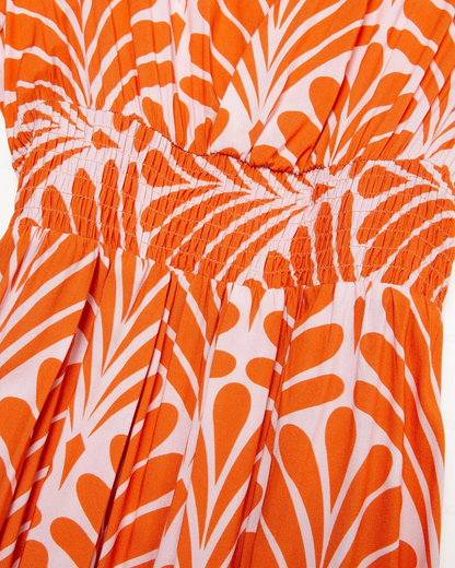 Vestido Midi em Rayon com Cinto Geométrico