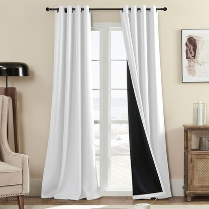 Cortinas Full Blackout com Isolamento Térmico, Conjunto de 2 Painéis de 213 cm de Comprimento x 137 cm de Largura