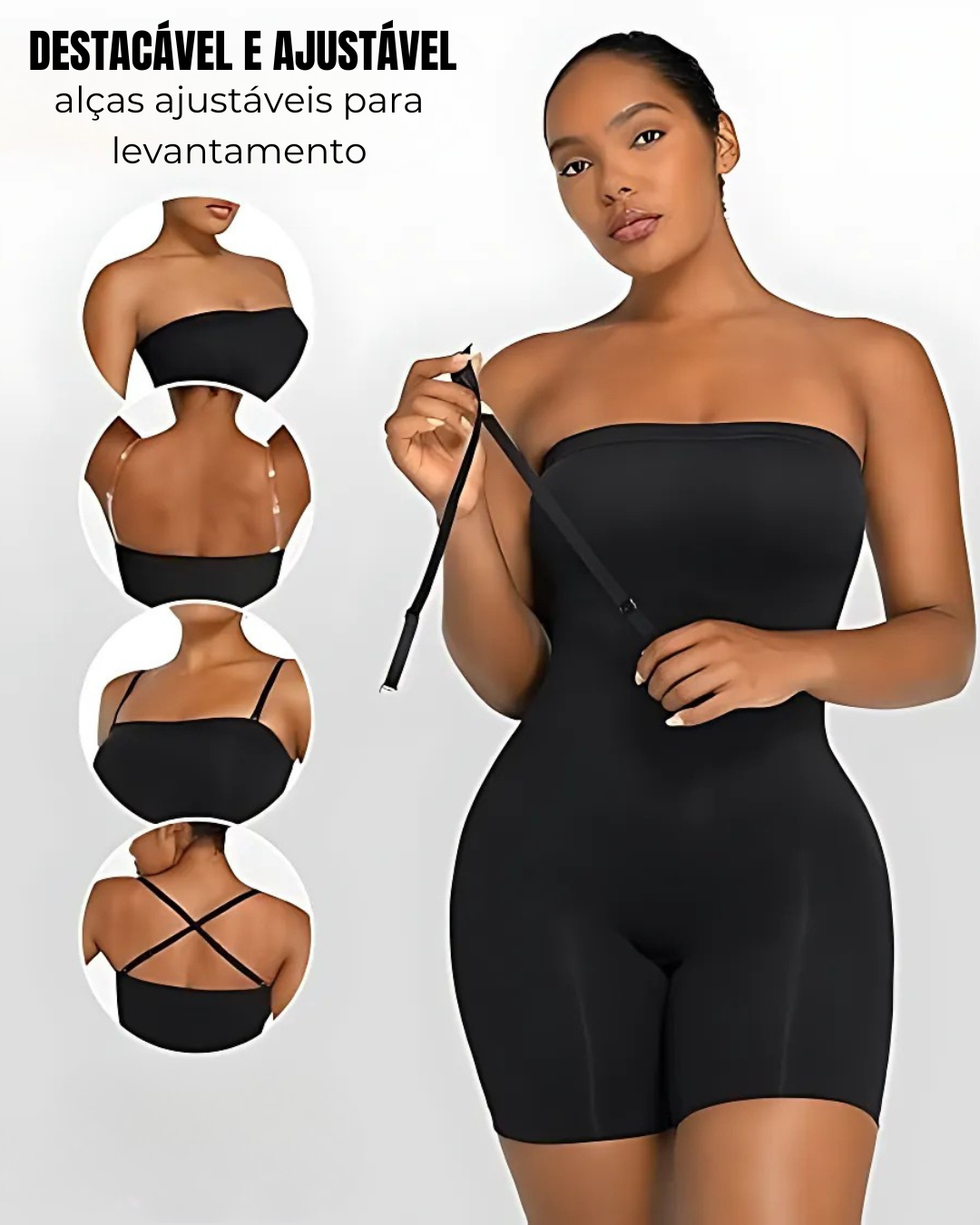 Modelador de Corpo sem Costuras para Mulher com Alças Amovíveis