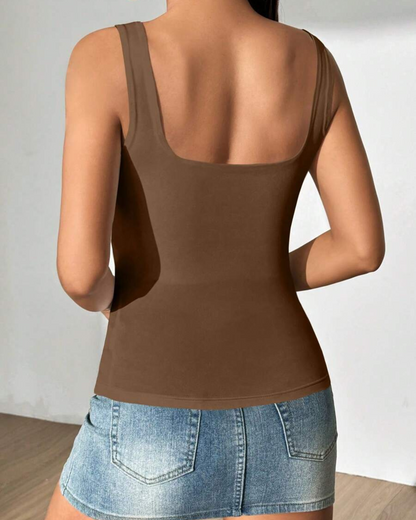 Top Justo com Decote Quadrado e Alças Largas (2X1 OFERTA)