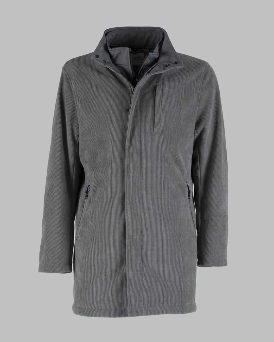 Casaco de Bombazina com Forro Acolchoado e Fecho de Correr