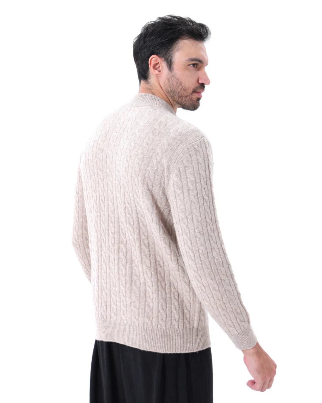 Camisola de Malha com Meio Fecho para Homem