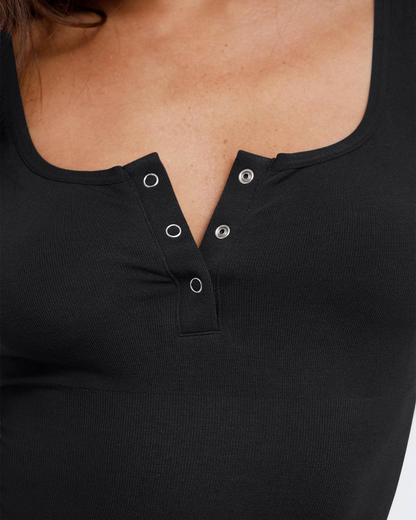 Body Modelador Feminino sem Mangas com Decote e Tecido sem Costuras (OFERTA 2X1)