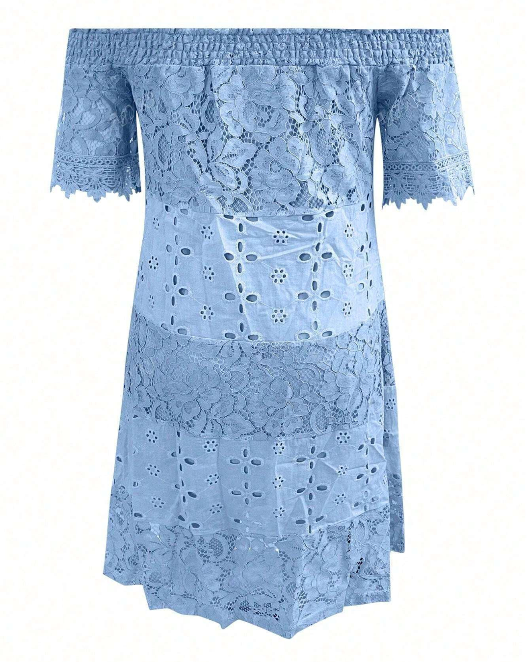 Vestido de Renda sem Alças e com Aberturas para Mulher