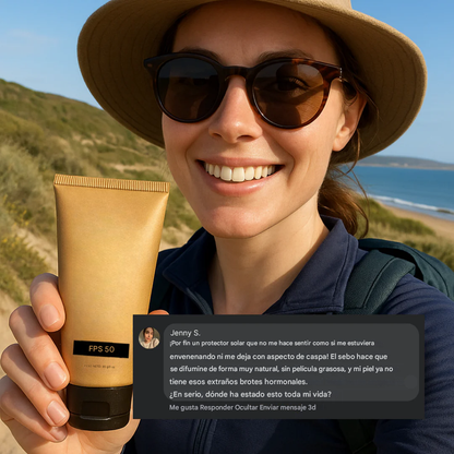 Protetor solar natural com sebo e FPS 50 para rosto e corpo (OFERTA 2X1)