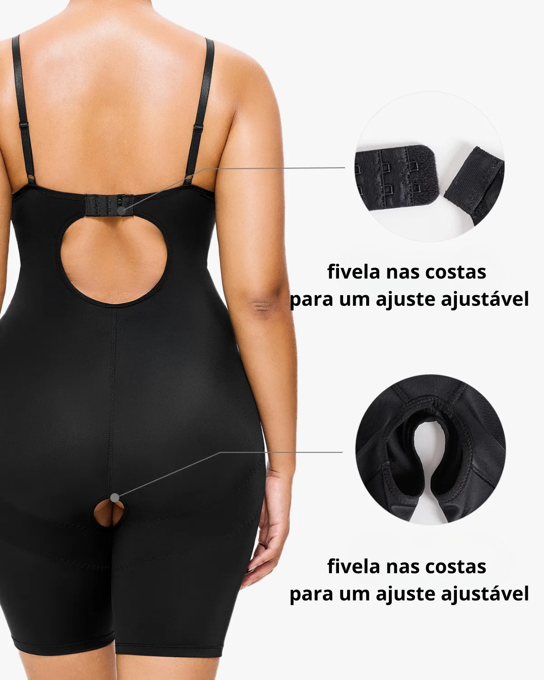 Body Modelador de corpo 2 em 1 com controlo da barriga