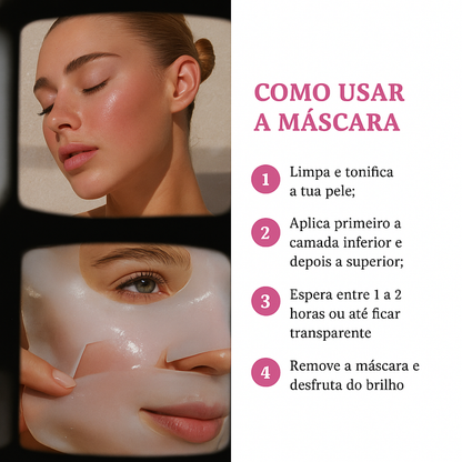 Máscara de Bio-Colagénio para uma Tez Luminosa e Cristalina 100% Testada por Dermatologistas