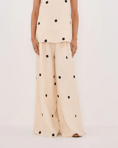 Conjunto de Calças e Top de Bolinhas para Mulher