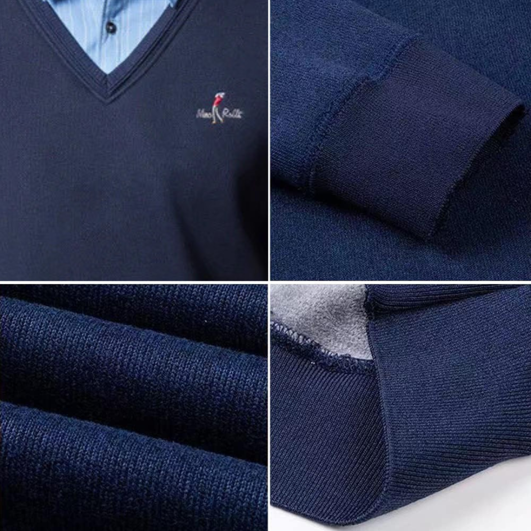 Camisa térmica casual de manga comprida para homem