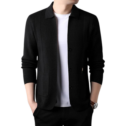 Casaco de Malha Casual para Homem com Botões e Bolsos