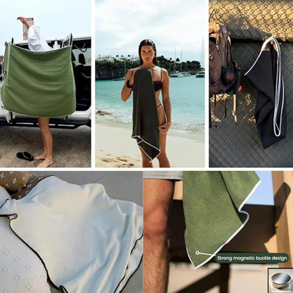 Toalha de microfibra com íman incorporado