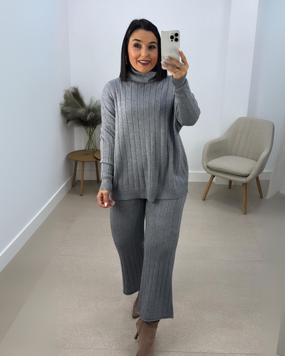 Conjunto folgado de duas peças com camisola para mulher