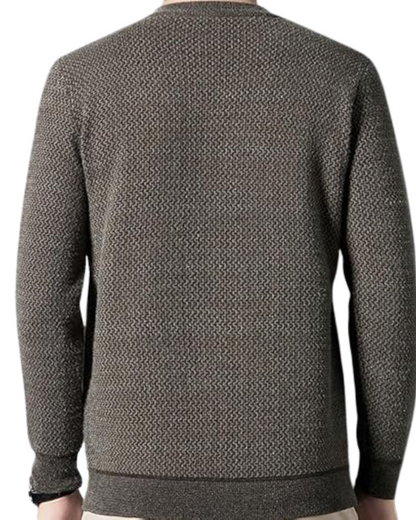 Jersey de Malha Texturizada para Homem com Gola Redonda para o Inverno