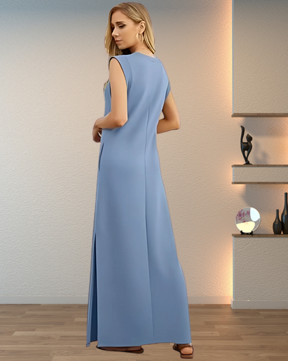 Vestido Longo Fluido Antivincos e Elegância Atemporal