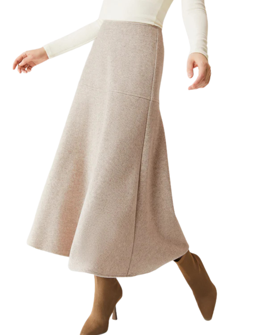 Saia Comprida com Efeito de Lã para Mulher