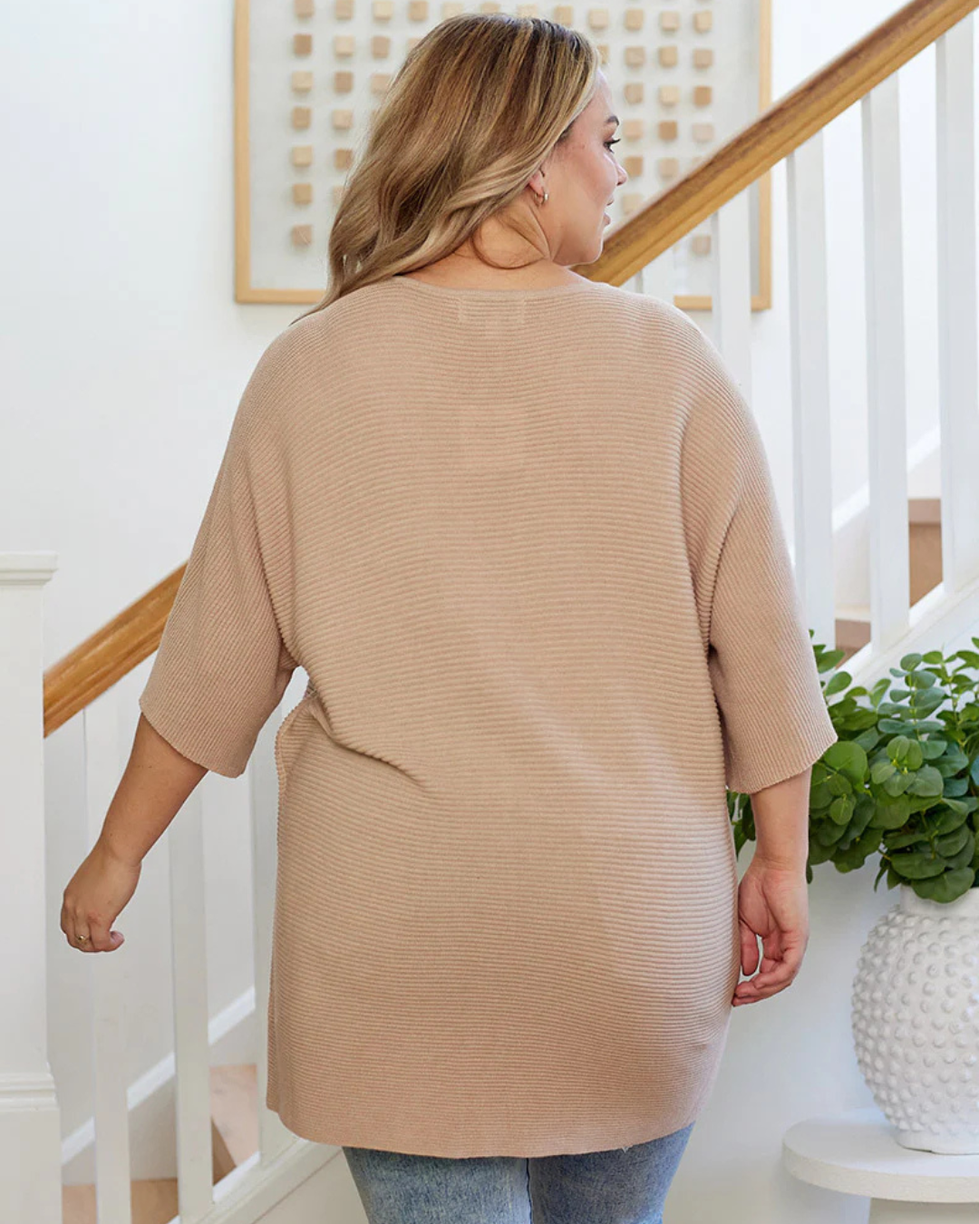Blusa de Malha Casual de Ajuste Confortável com Mangas Largas