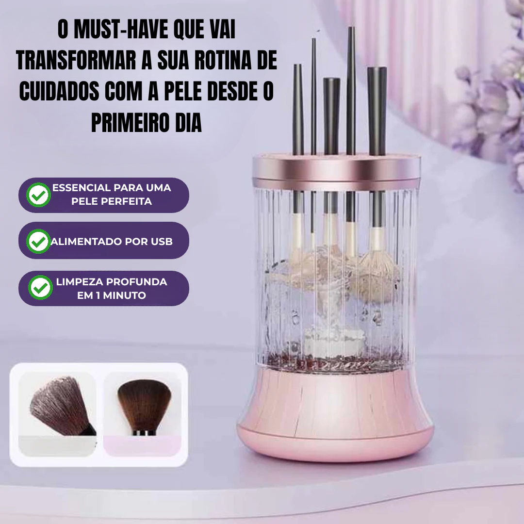 Máquina de limpeza para pincéis de maquilhagem