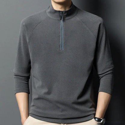 Camisola Térmica com Fecho de Correr Curto e Mangas Compridas para Homem