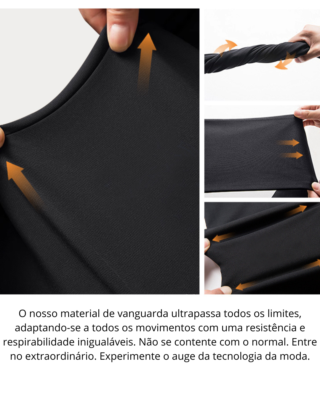 Calças clássicas de alta elasticidade para homem