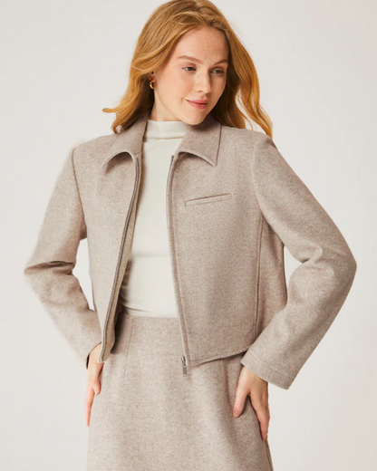 Casaco Curto com Fecho de Correr para Mulher