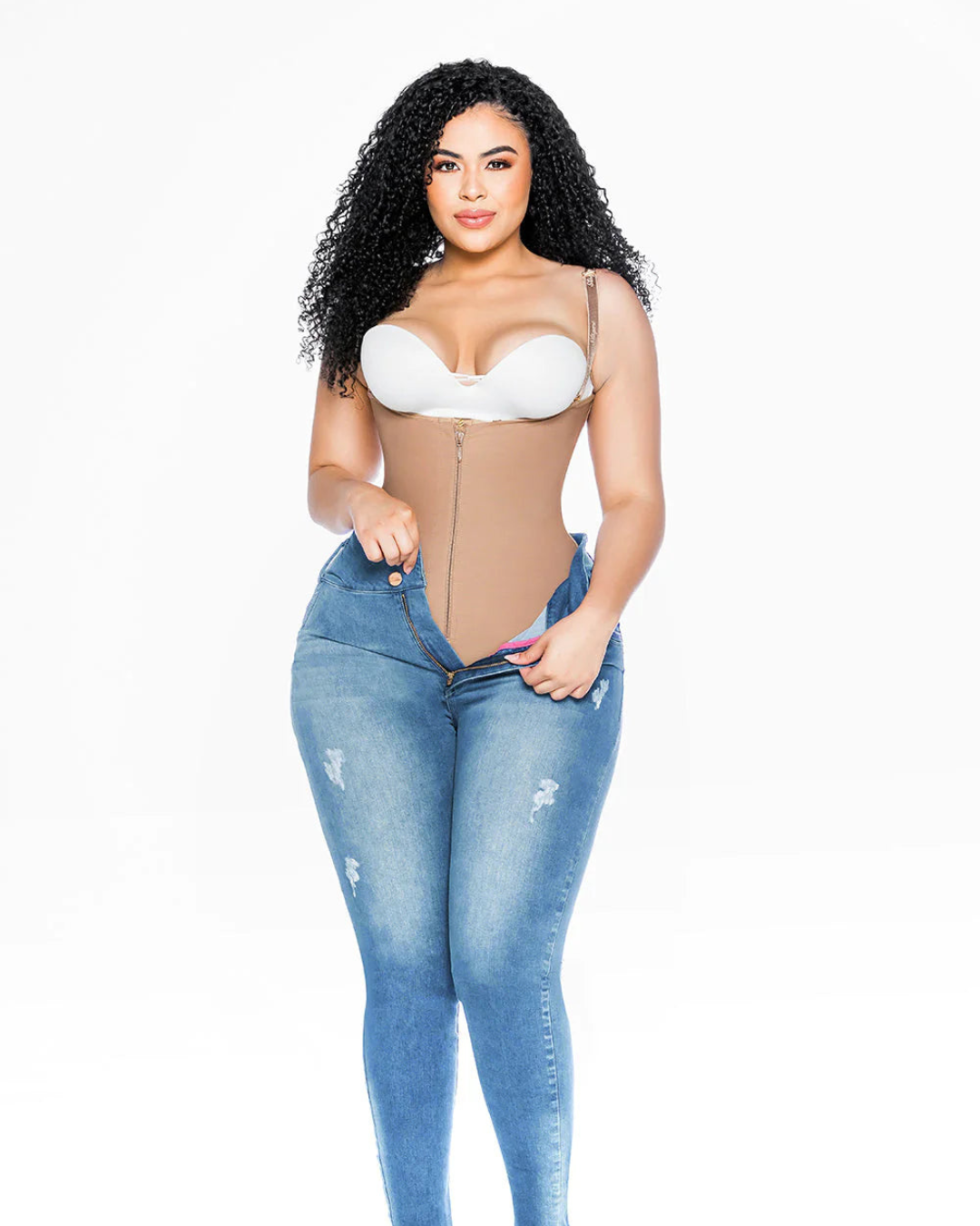 Moldelador Redutor de Costas Altas com Fecho Invisível