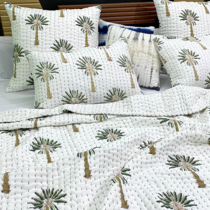 Conjunto Completo de Roupa de Cama, Lençóis, Fronhas e Colcha.