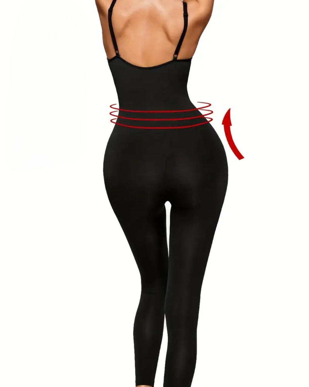 Body Elástico de Corpo Inteiro com Controlo da Barriga e Cintura Alta, Sem Costuras
