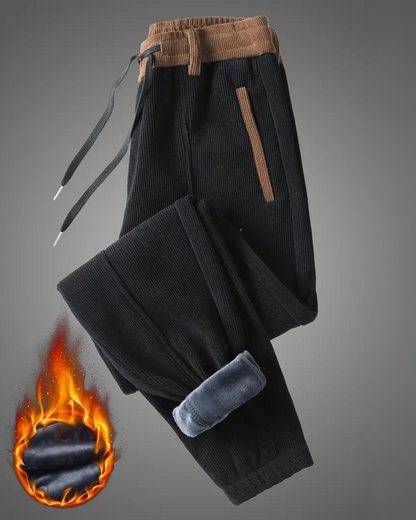 Calças Jogger Casuais para Homem com Forro Polar