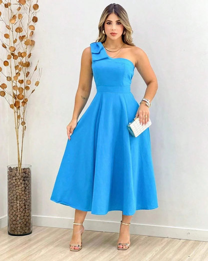 Vestido casual com decote elegante