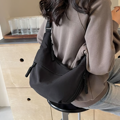 Saco a Tiracolo de Nylon de Cor Clara para Mulher