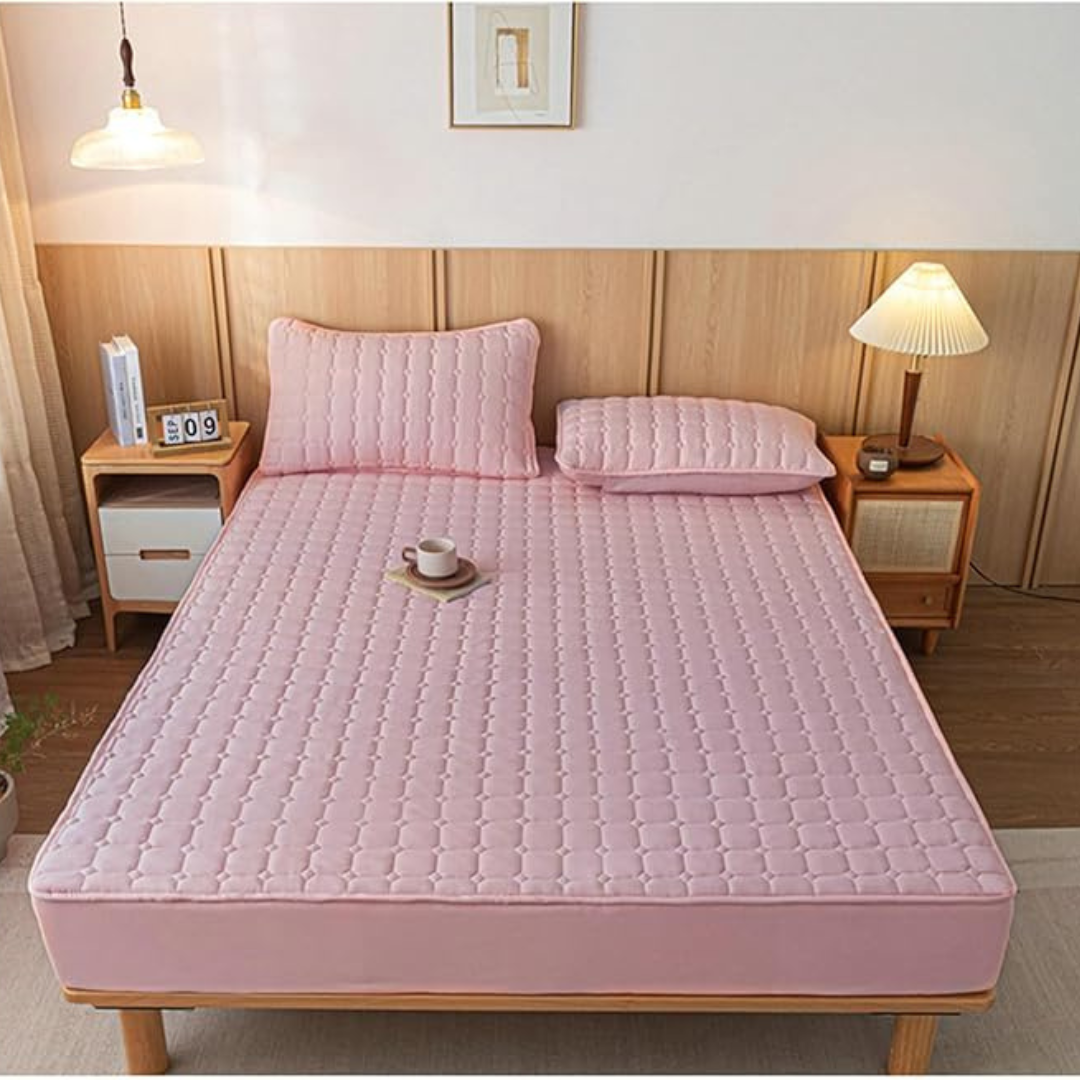 Lençol de Cama em Algodão Lavado com Motivos Geométricos de 1 Peça