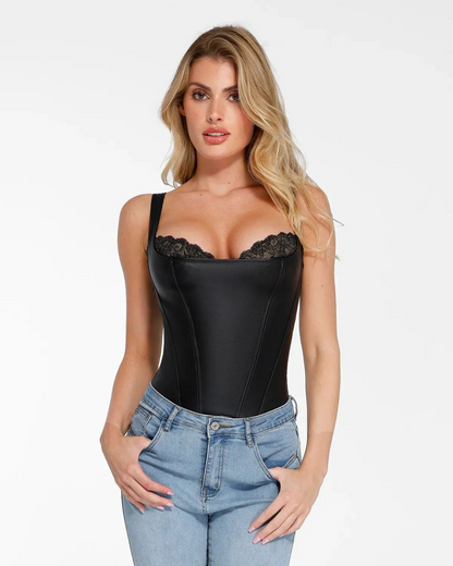 Body Modelador em Renda de Pele Sintética