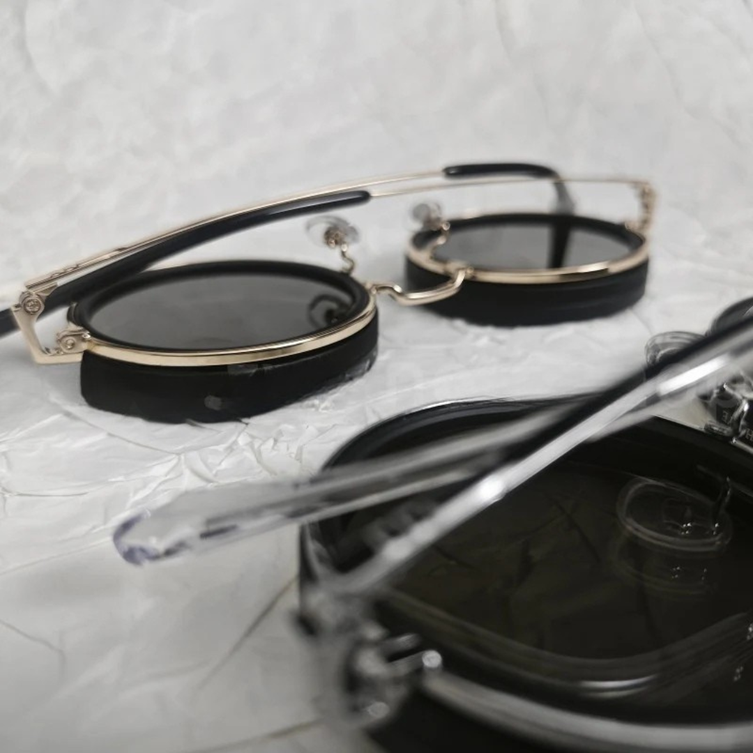 Óculos de sol ajustáveis redondos polarizados unissexo