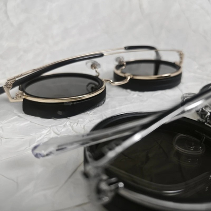 Óculos de sol ajustáveis redondos polarizados unissexo